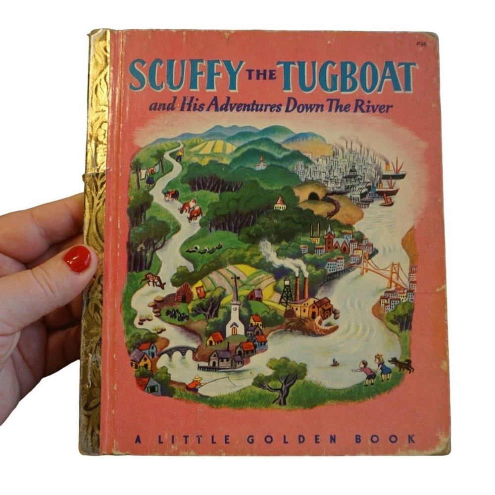 Vintage Little Golden Book Scuffy The Tugboat I Edition 1946 #30 Good Condition